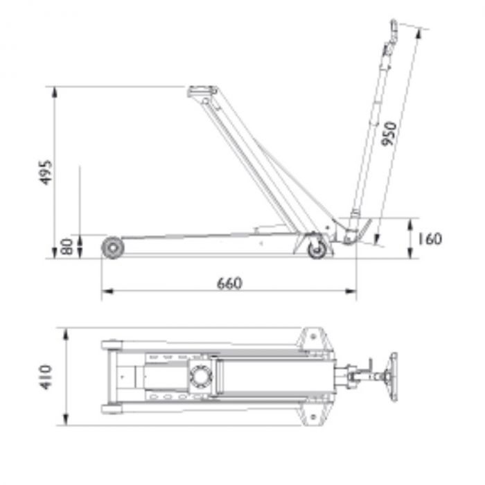 Домкрат подкатной гидравлический 2 тонны DK20 (AC Hydraulic)